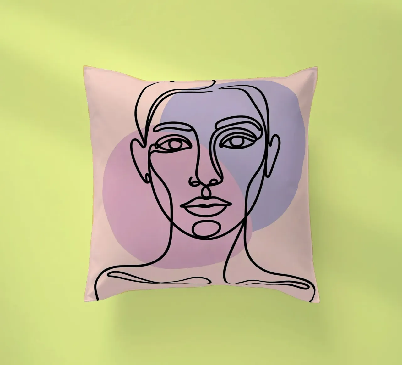 One Line Face Art - Minimalismo astratto cuscino da logic