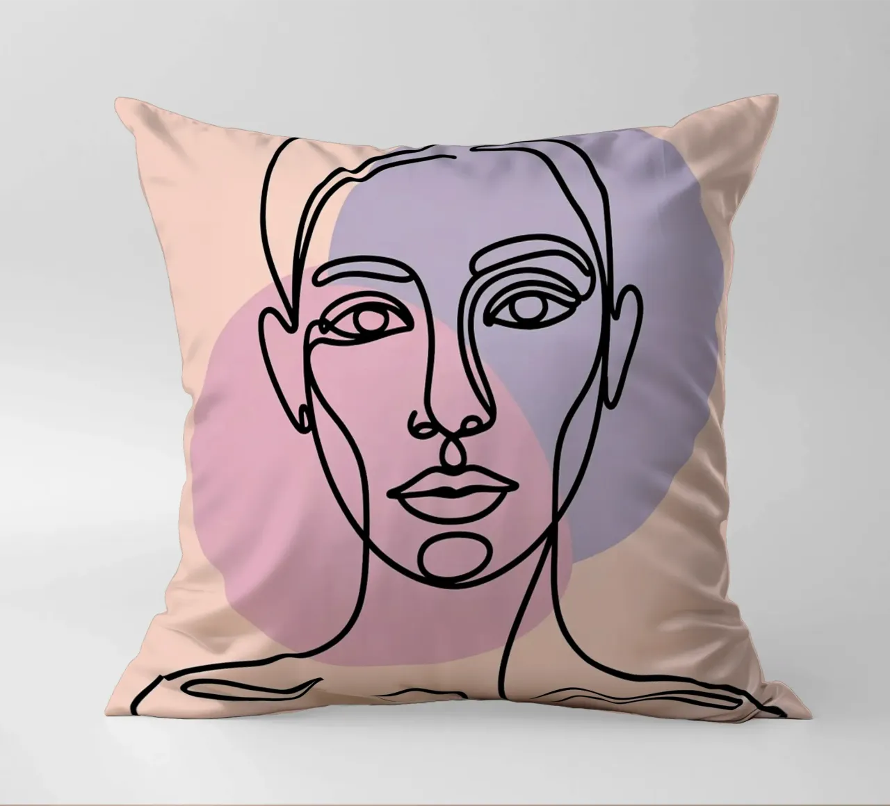 One Line Face Art - Minimalismo astratto cuscino da logic