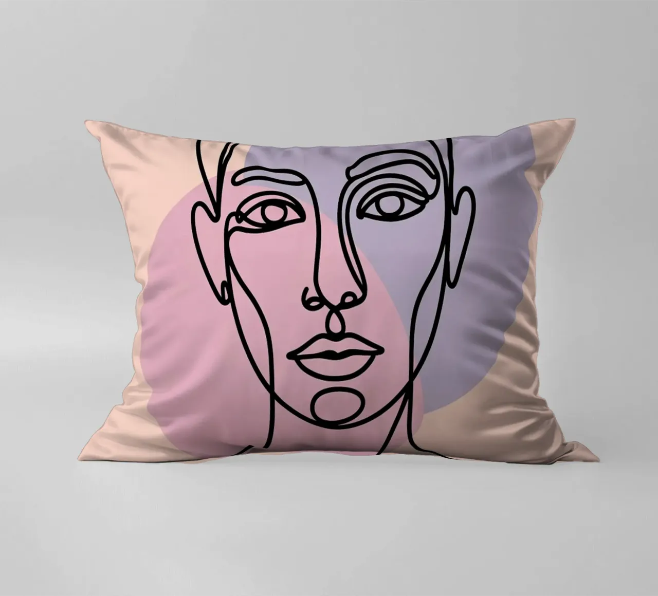 One Line Face Art - Minimalismo astratto cuscino da logic