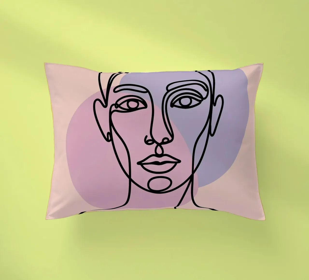 One Line Face Art - Minimalismo astratto cuscino da logic