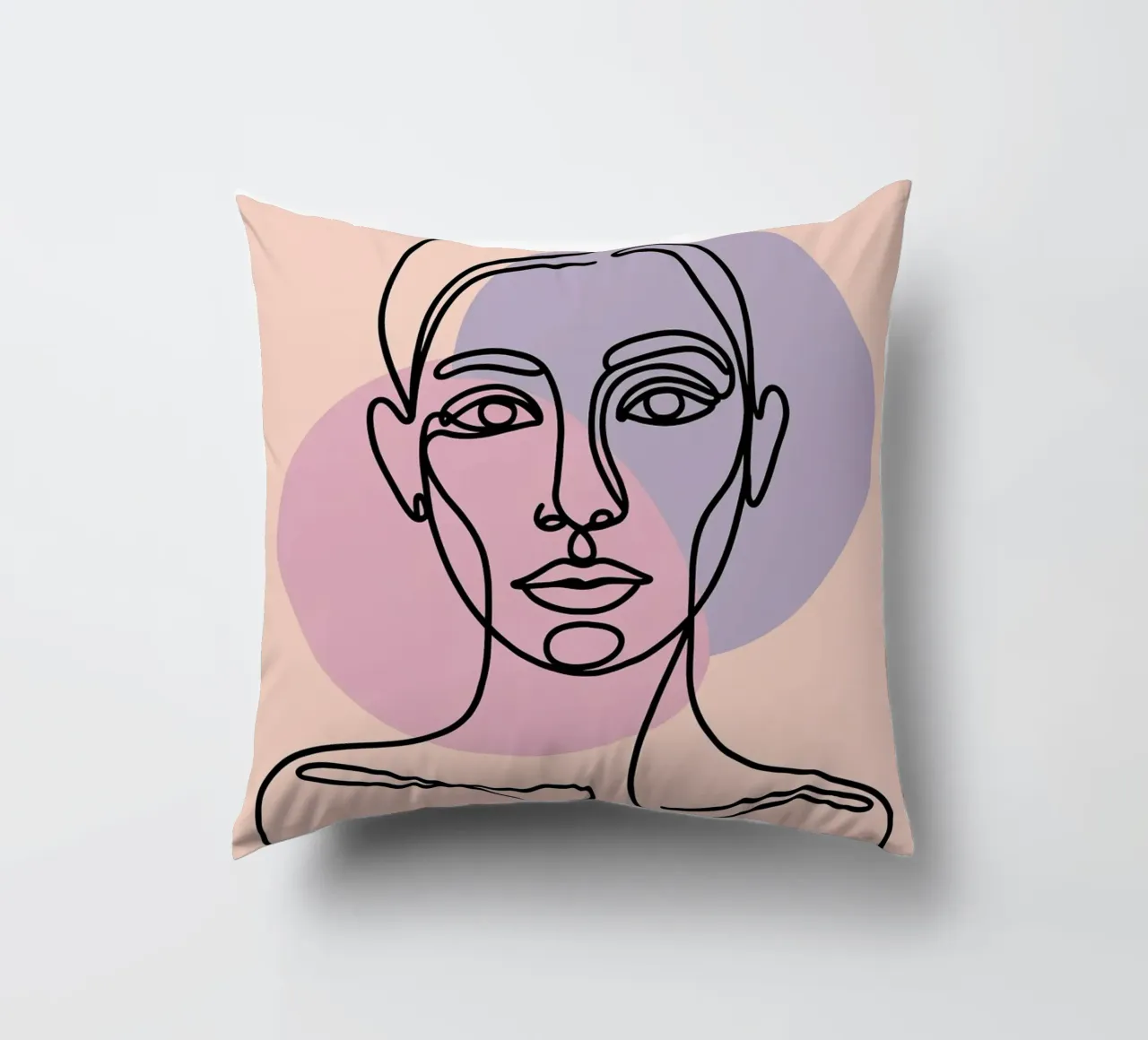 One Line Face Art - Minimalismo astratto cuscino da logic