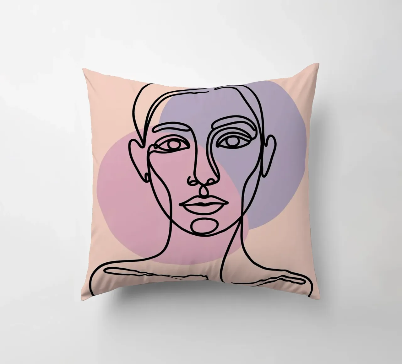 One Line Face Art - Minimalismo astratto cuscino da logic