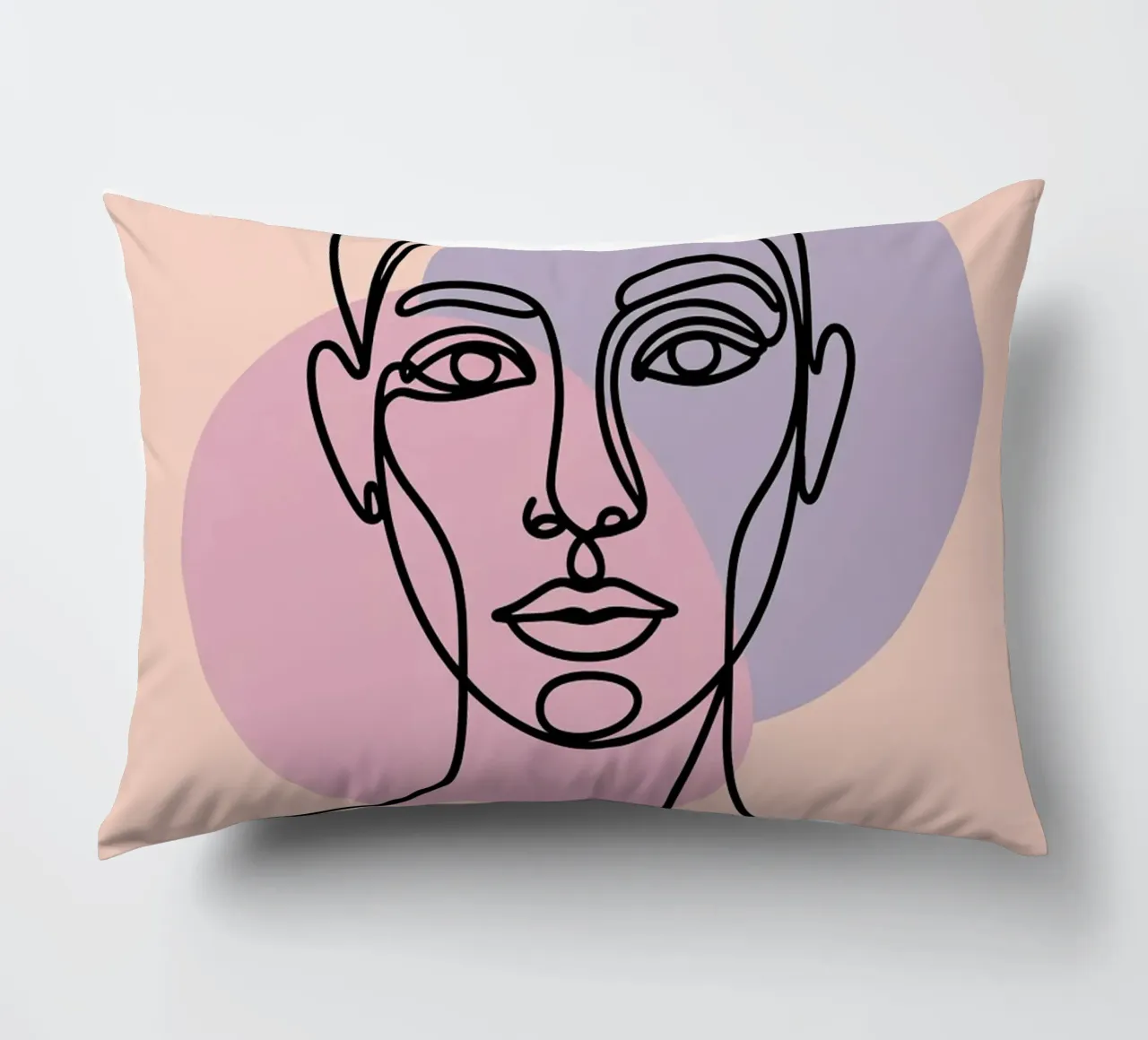 One Line Face Art - Minimalismo astratto cuscino da logic