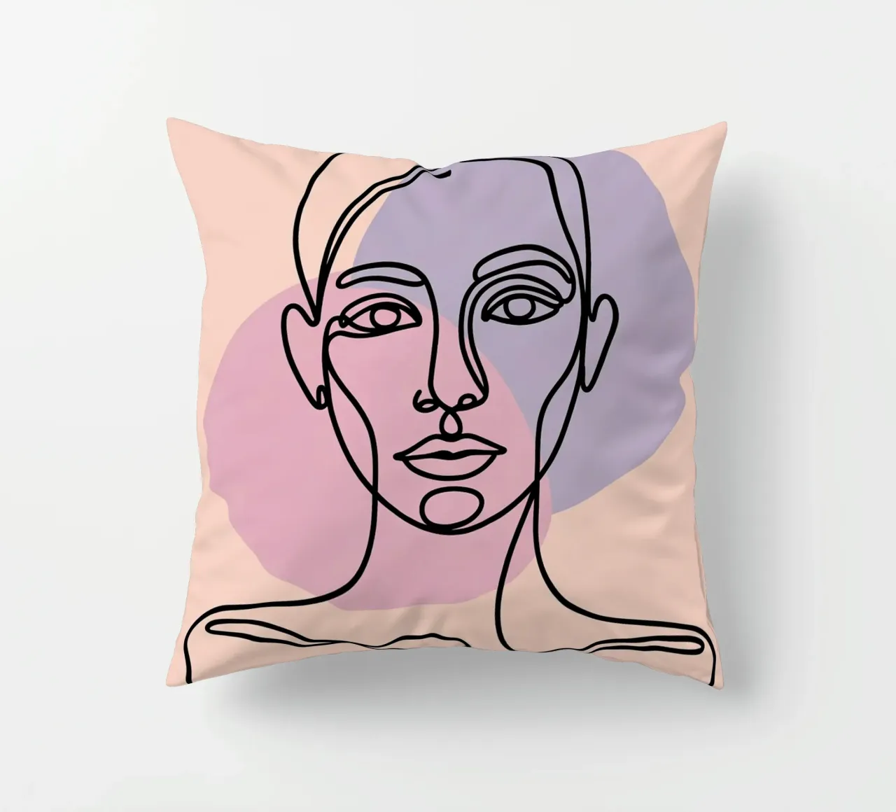 One Line Face Art - Minimalismo astratto cuscino da logic