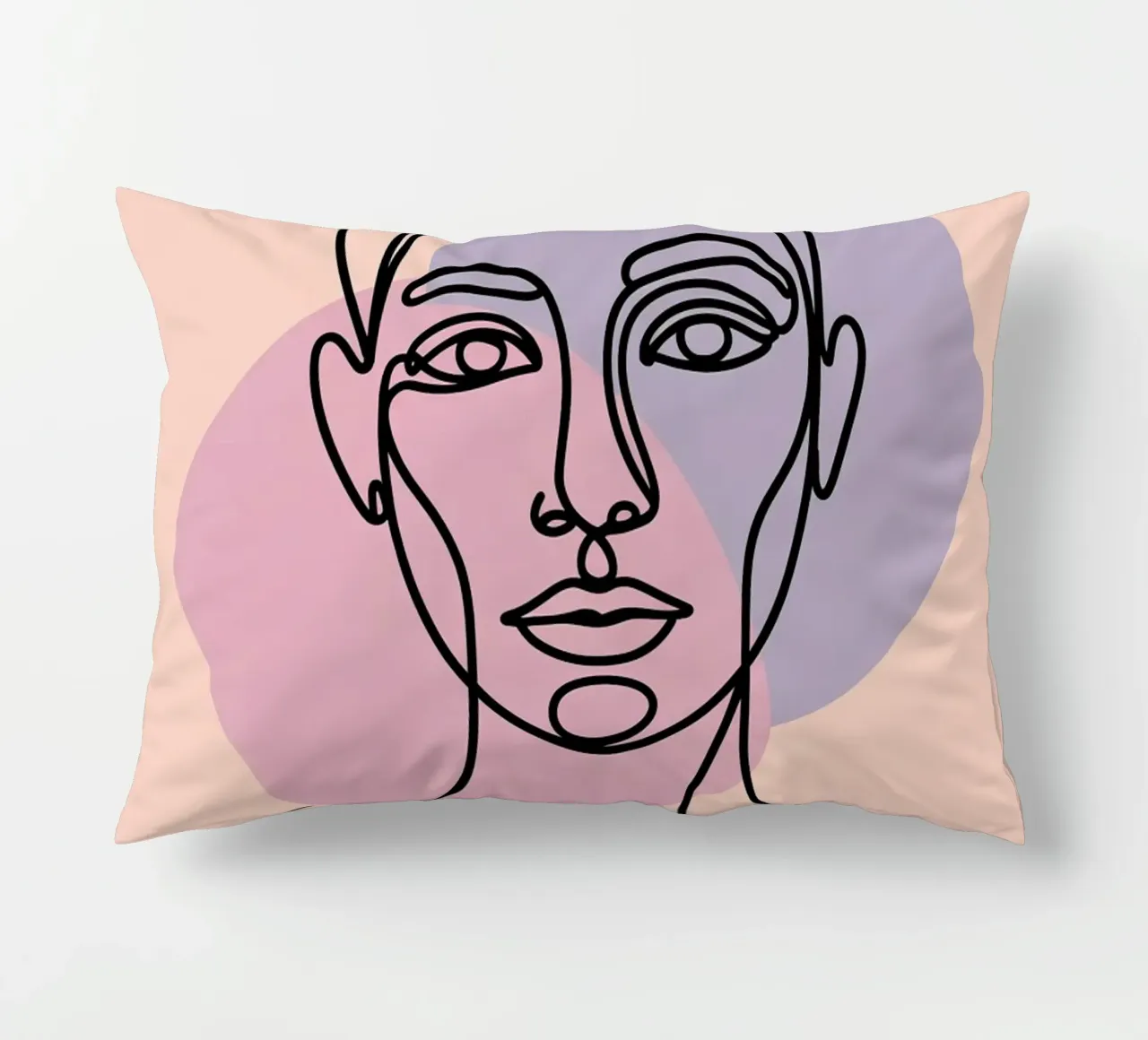 One Line Face Art - Minimalismo astratto cuscino da logic