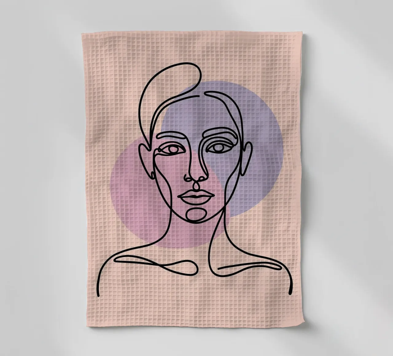 One Line Face Art — Abstract Minimalism Geschirrtuch von logic