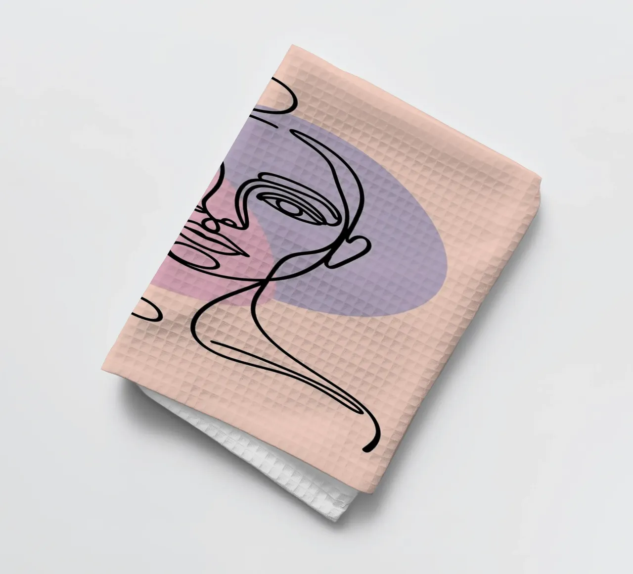 One Line Face Art — Abstract Minimalism Geschirrtuch von logic