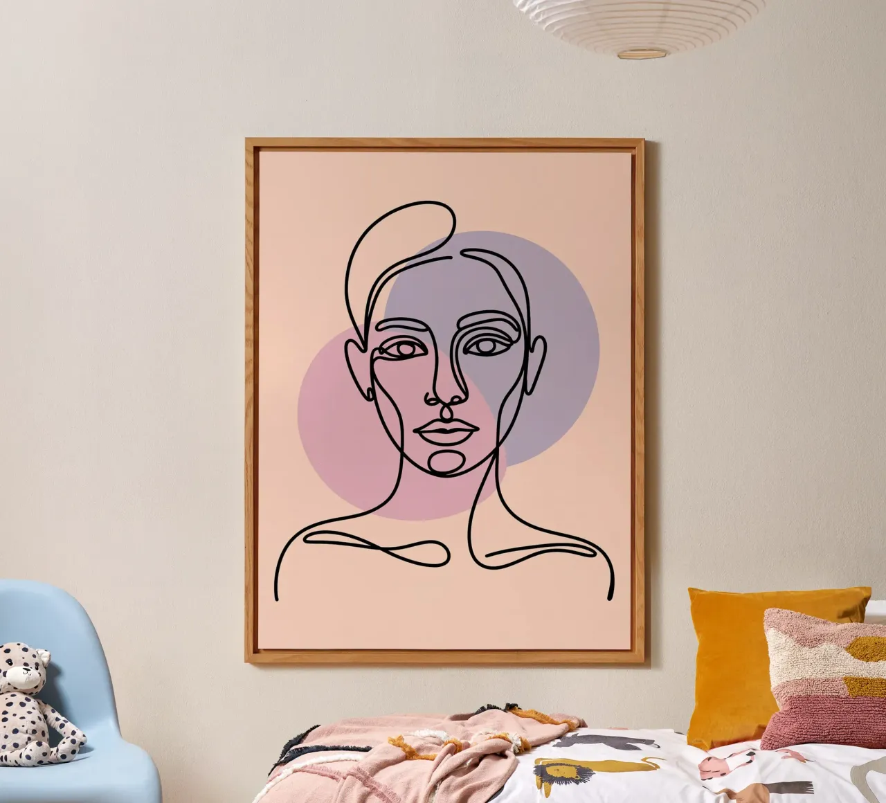 One Line Face Art - Minimalismo astratto alluminio dibond da logic
