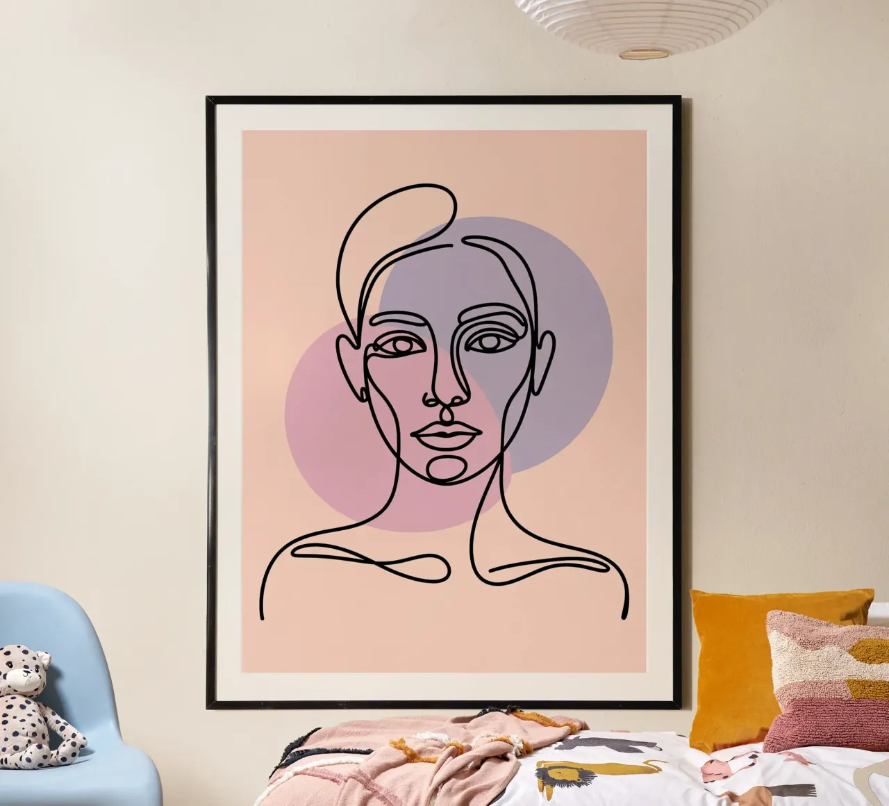 One Line Face Art — Abstract Minimalism Hahnemühle von logic