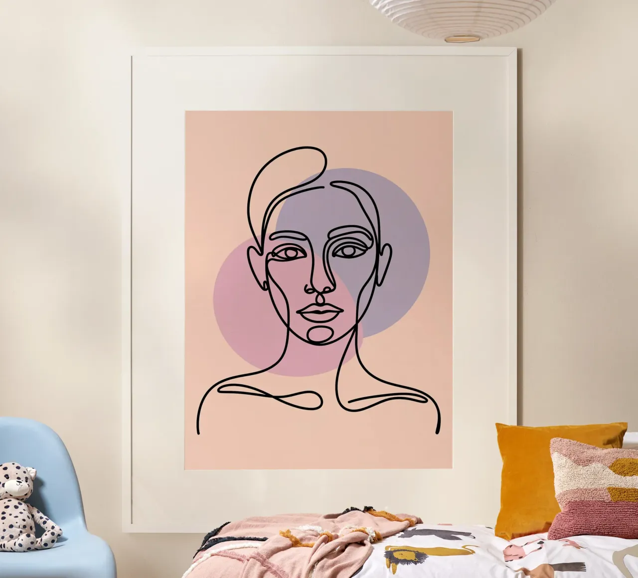 One Line Face Art — Abstract Minimalism Hahnemühle von logic
