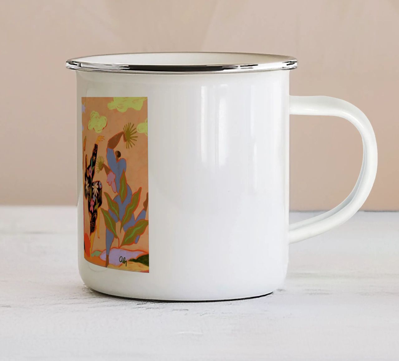 Rise Up tazza in smalto da Arty Guava