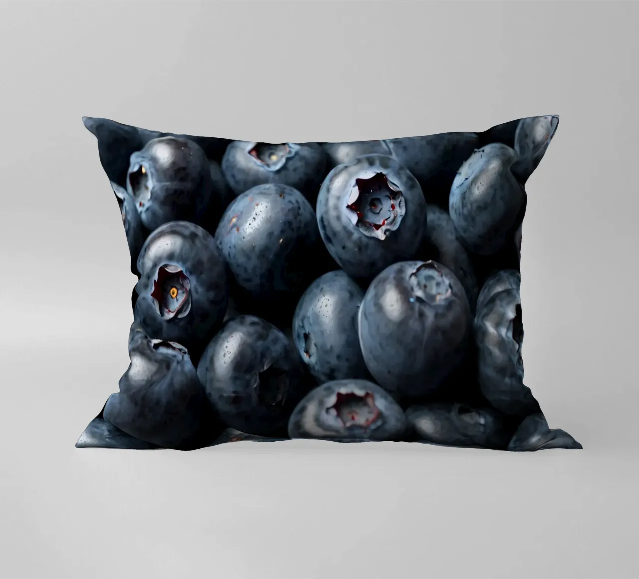 Mirtilli freschi raccolti in una fattoria locale cuscino da DesignDoodle