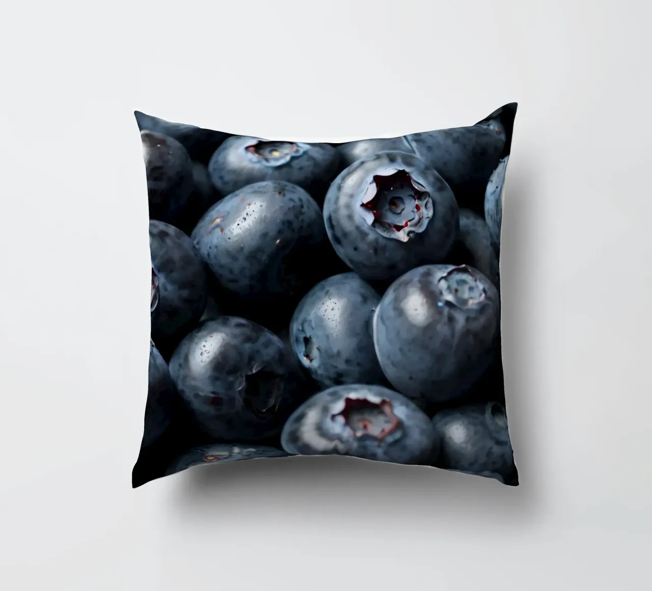 Mirtilli freschi raccolti in una fattoria locale cuscino da DesignDoodle