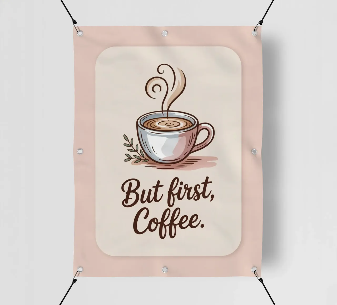 Ma prima, il caffè - Stampa disegnata a mano di un amante del caffè minimale telo in pvc da logic