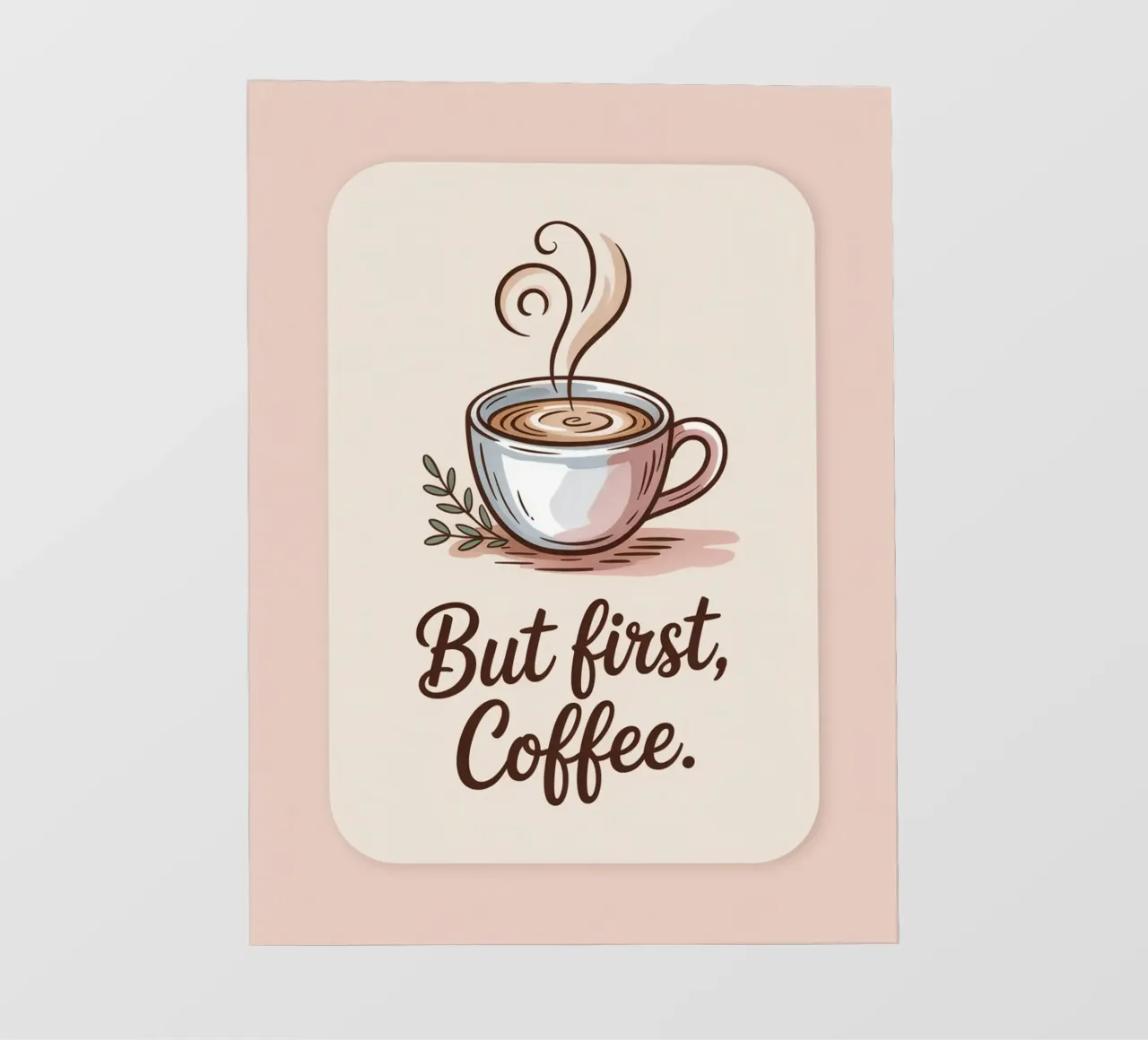 Ma prima, il caffè - Stampa disegnata a mano di un amante del caffè minimale telo in pvc da logic