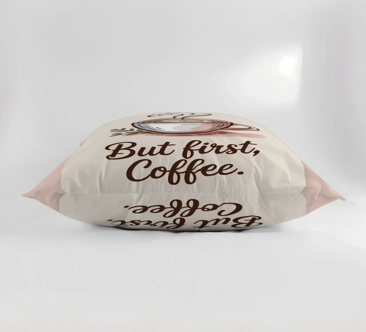 Ma prima, il caffè - Stampa disegnata a mano di un amante del caffè minimale cuscino da logic