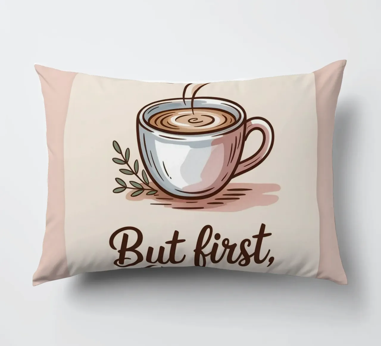 Ma prima, il caffè - Stampa disegnata a mano di un amante del caffè minimale cuscino da logic