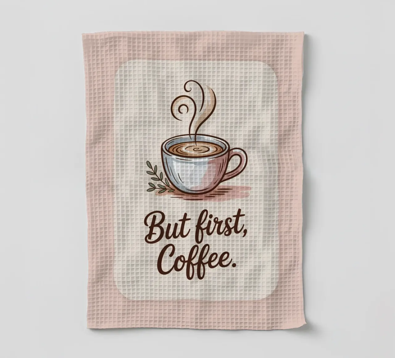 Ma prima, il caffè - Stampa disegnata a mano di un amante del caffè minimale canovaccio da cucina da logic