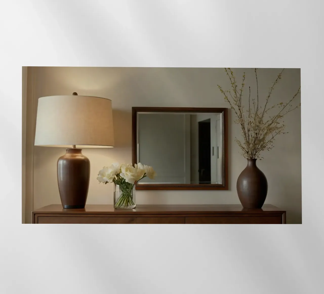 Interni eleganti con lampada e fiori freschi pellicola backlit da DesignDoodle