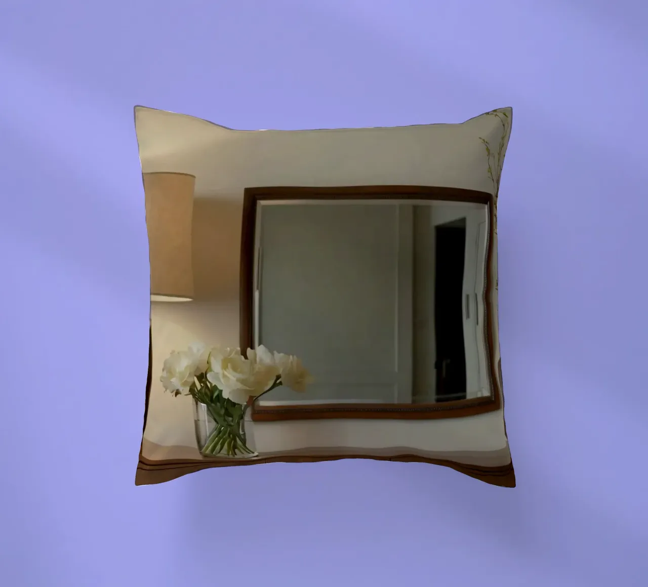 Interni eleganti con lampada e fiori freschi cuscino da DesignDoodle