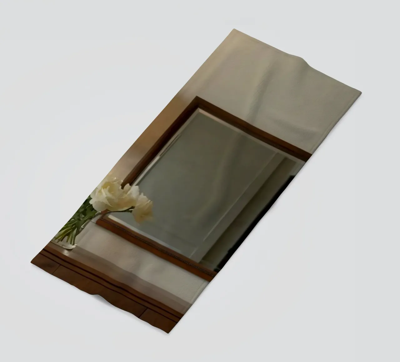 Interni eleganti con lampada e fiori freschi telo mare da DesignDoodle