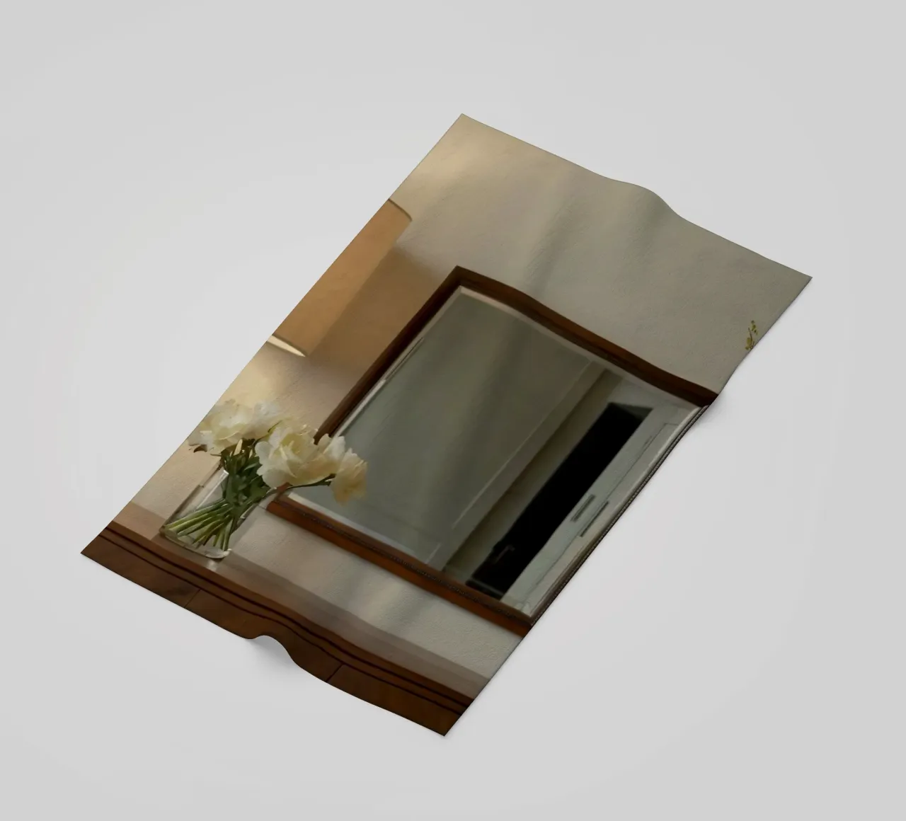 Interni eleganti con lampada e fiori freschi telo mare da DesignDoodle
