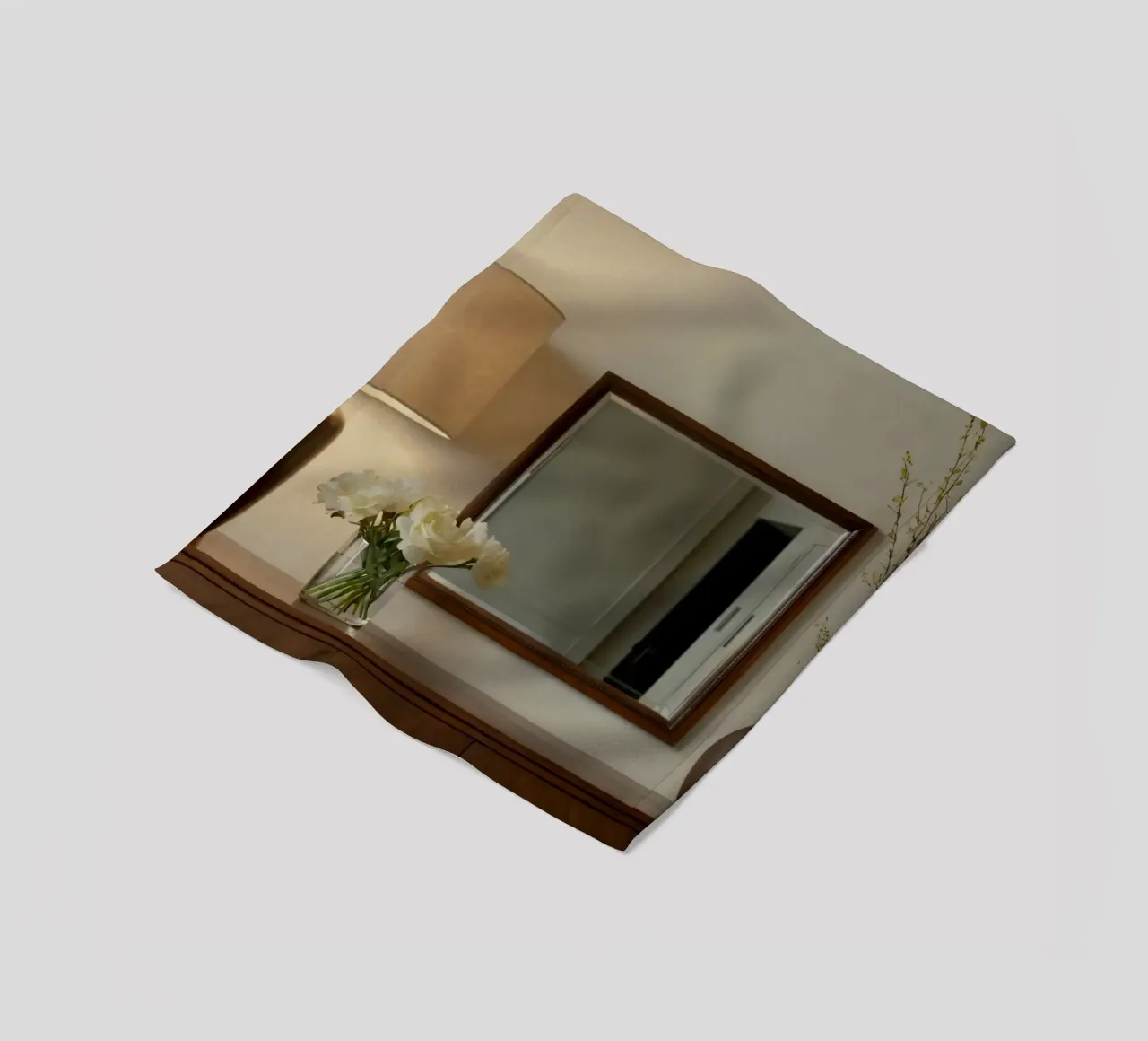Interni eleganti con lampada e fiori freschi coperta in pile da DesignDoodle