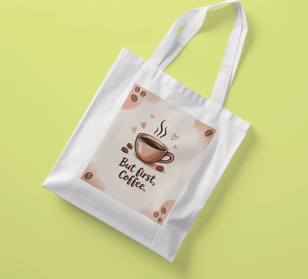 But First, Coffee - Gemütliche handgezeichnete Kaffeetassenkunst Jutebeutel von logic