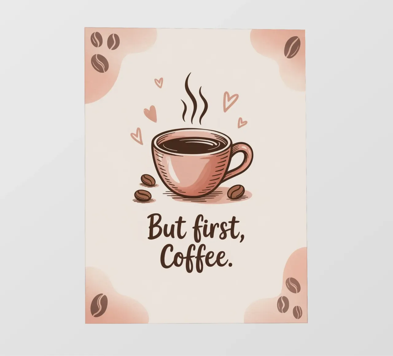 Ma prima il caffè - Accogliente arte della tazza di caffè disegnata a mano telo in pvc da logic