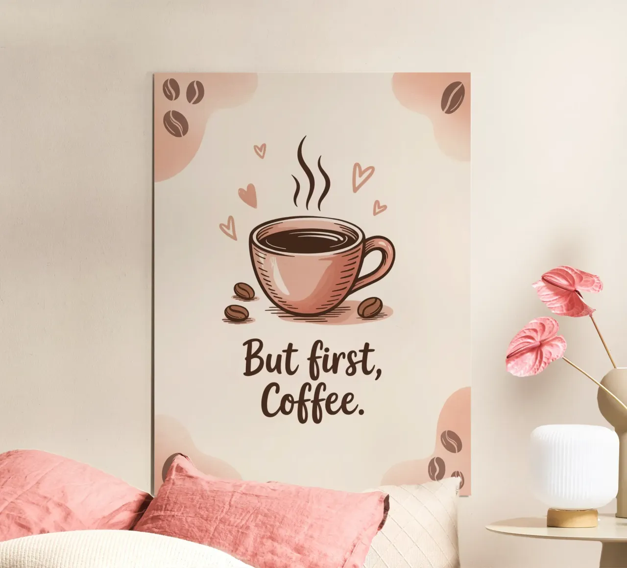 But First, Coffee - Gemütliche handgezeichnete Kaffeetassenkunst Hahnemühle von logic