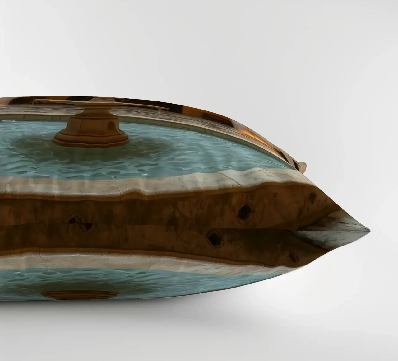 Splendido cortile con fontana decorata cuscino da DesignDoodle