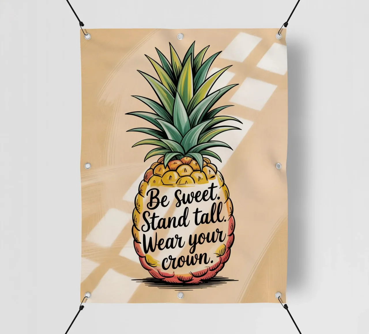 Siate dolci. Siate alti. Indossate la vostra corona. - Ananas disegnato a mano telo in pvc da logic