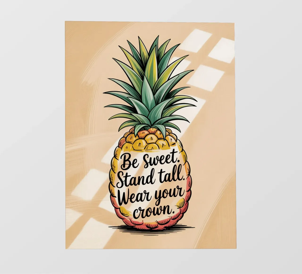 Siate dolci. Siate alti. Indossate la vostra corona. - Ananas disegnato a mano telo in pvc da logic