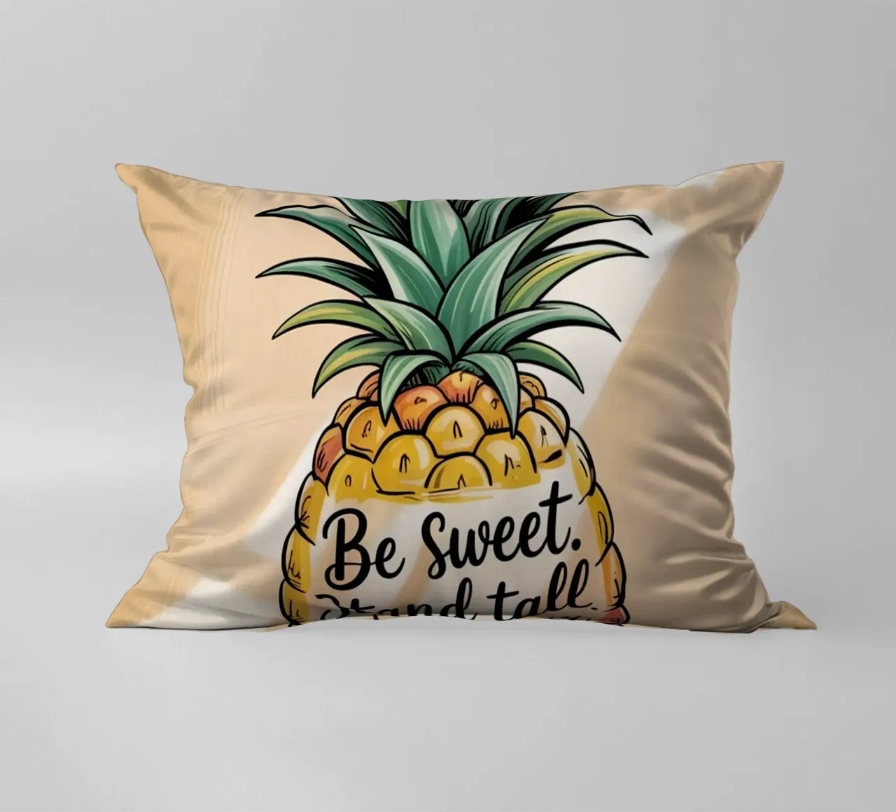 Siate dolci. Siate alti. Indossate la vostra corona. - Ananas disegnato a mano cuscino da logic