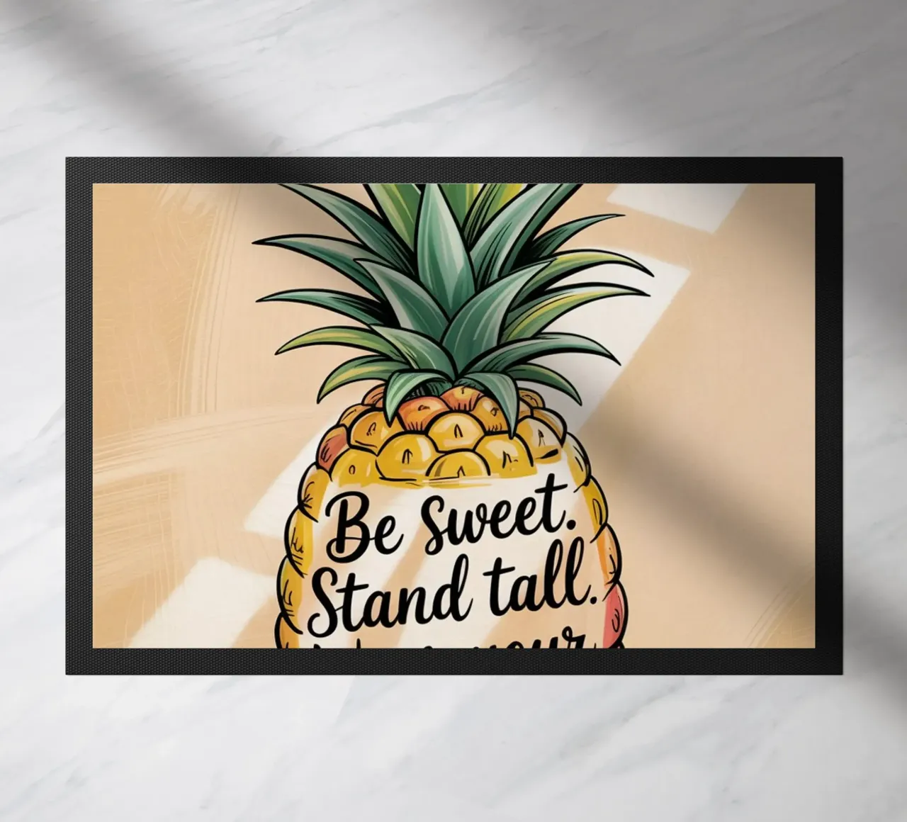 Siate dolci. Siate alti. Indossate la vostra corona. - Ananas disegnato a mano zerbino da logic