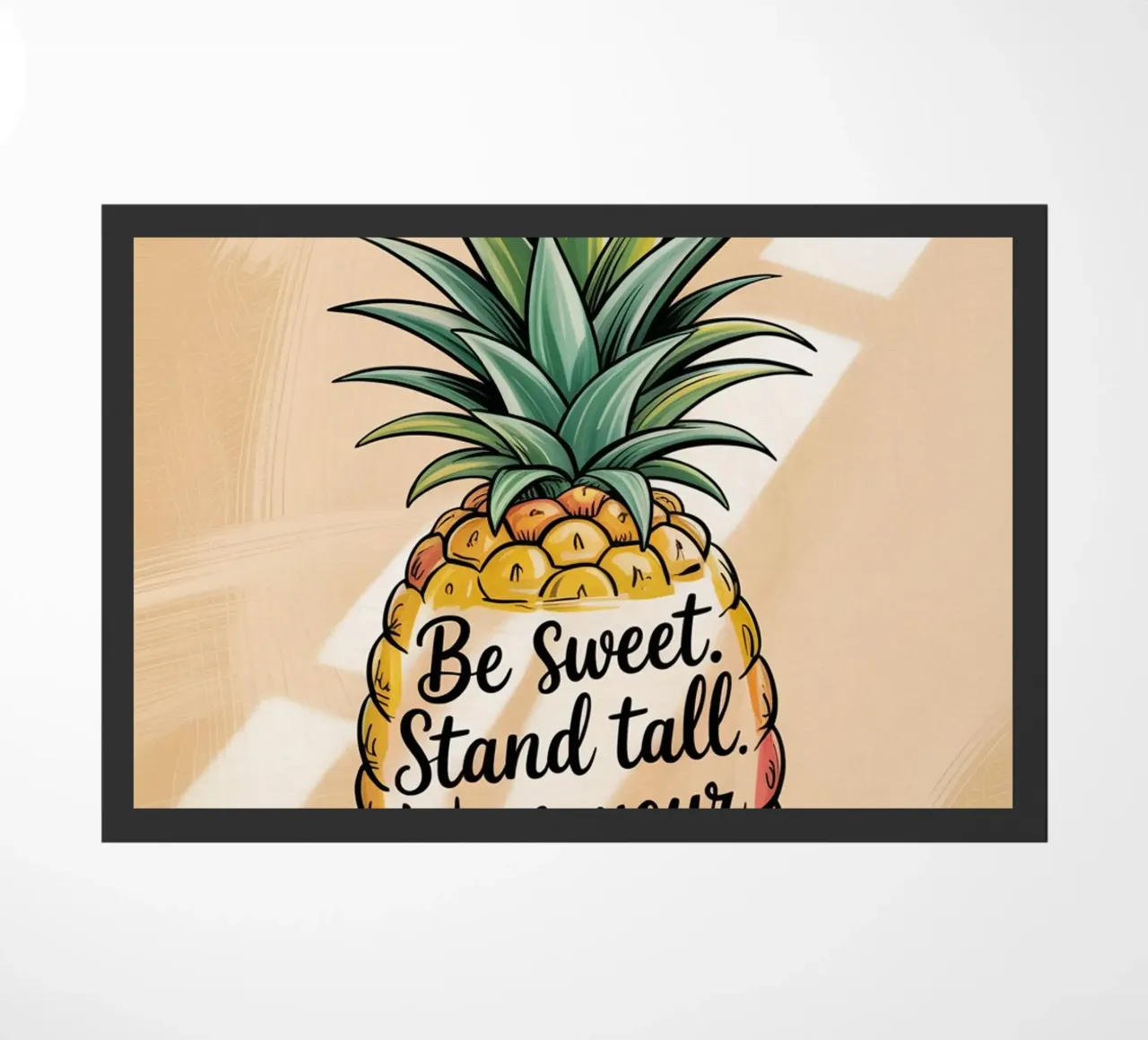 Siate dolci. Siate alti. Indossate la vostra corona. - Ananas disegnato a mano zerbino da logic