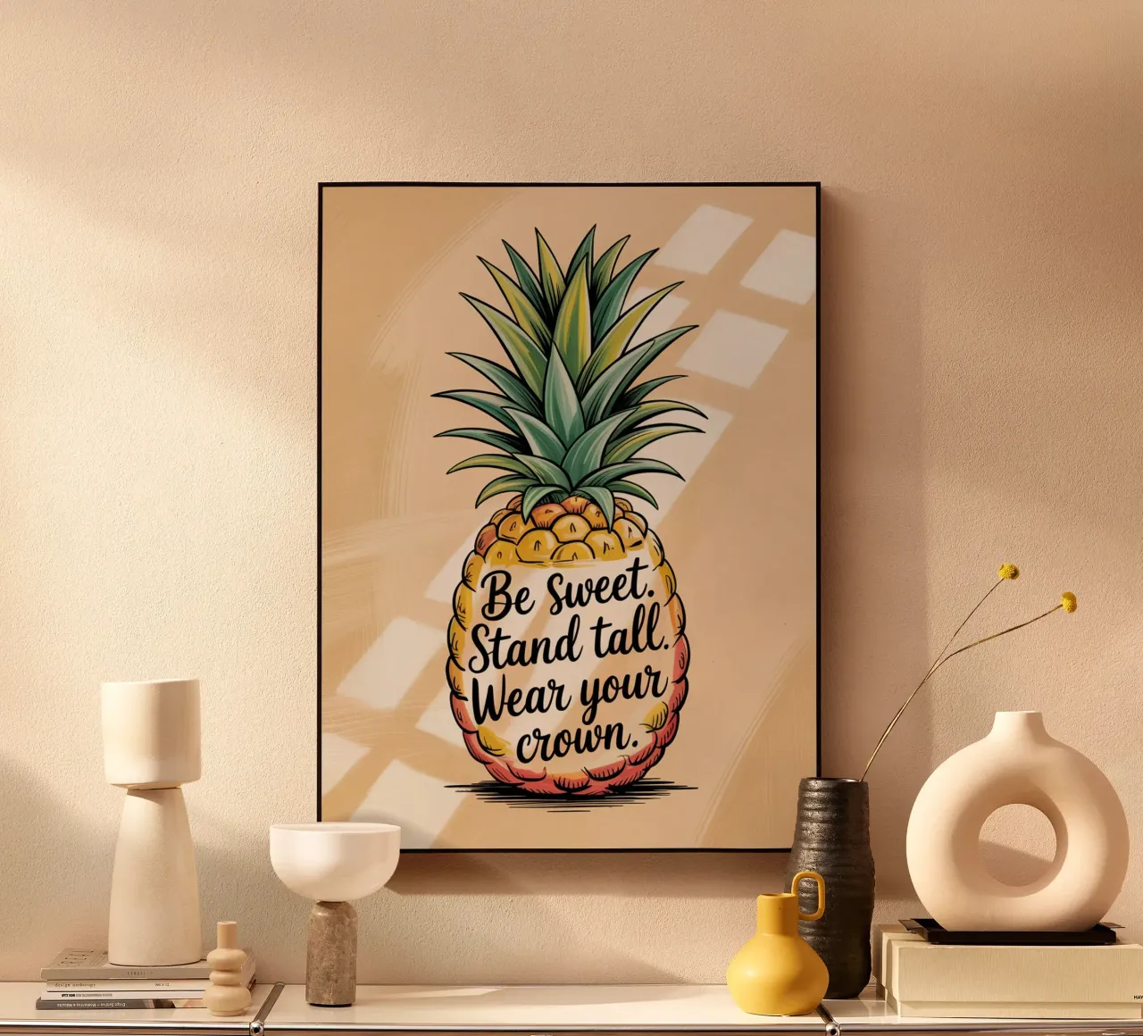 Siate dolci. Siate alti. Indossate la vostra corona. - Ananas disegnato a mano alluminio dibond da logic