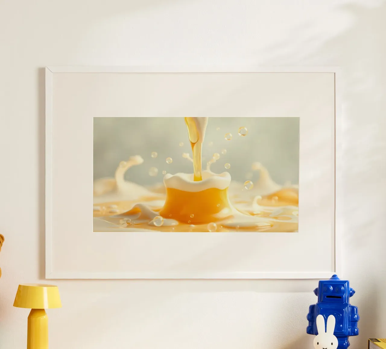 Un liquide doré se déversant dans une tasse mousseuse, capturant l'essentiel. hahnemühle de DesignDoodle