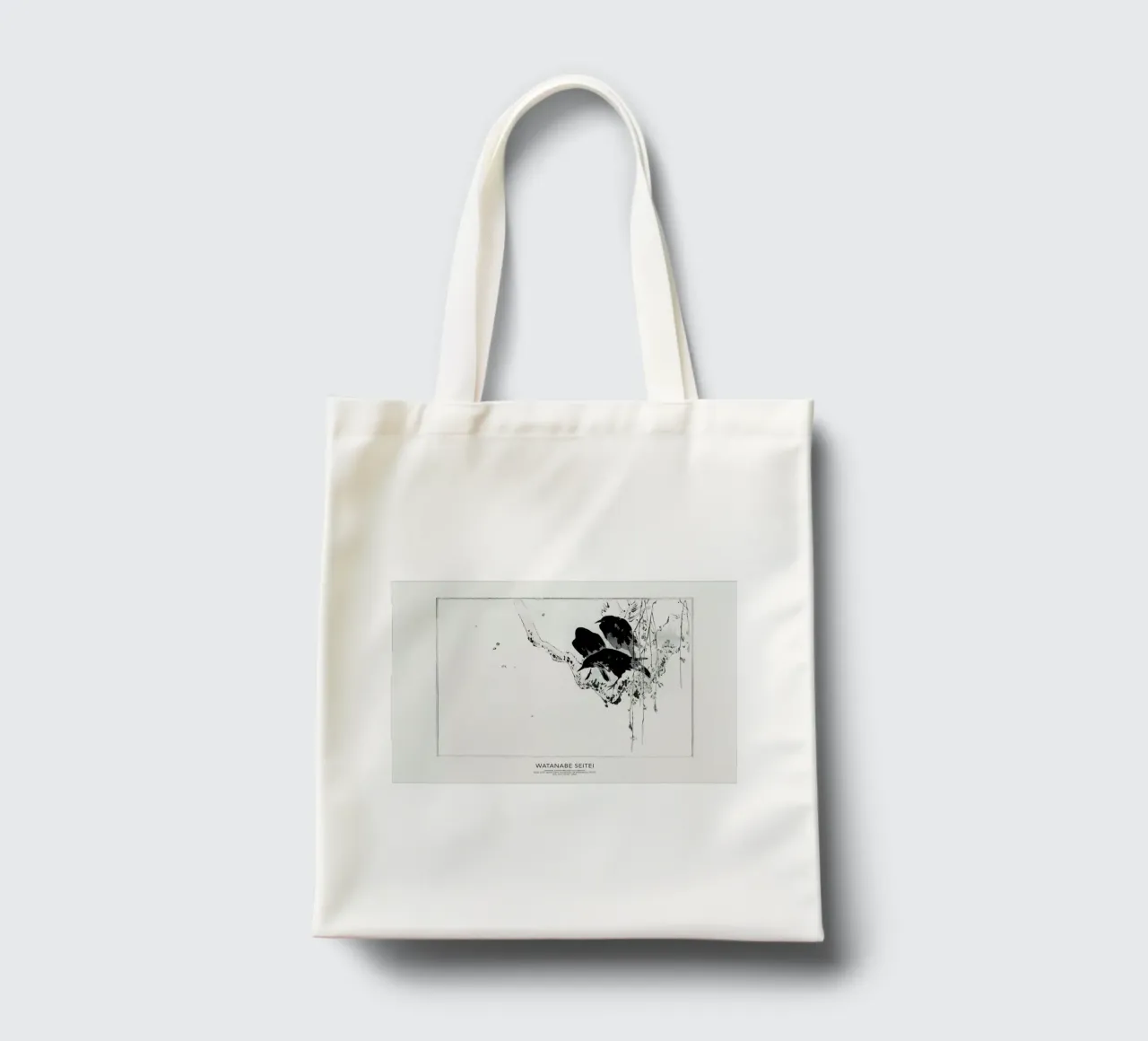 Seitei - Japanese Crows Perched on a Branch II borsa in juta da Vintage by JUNIQE