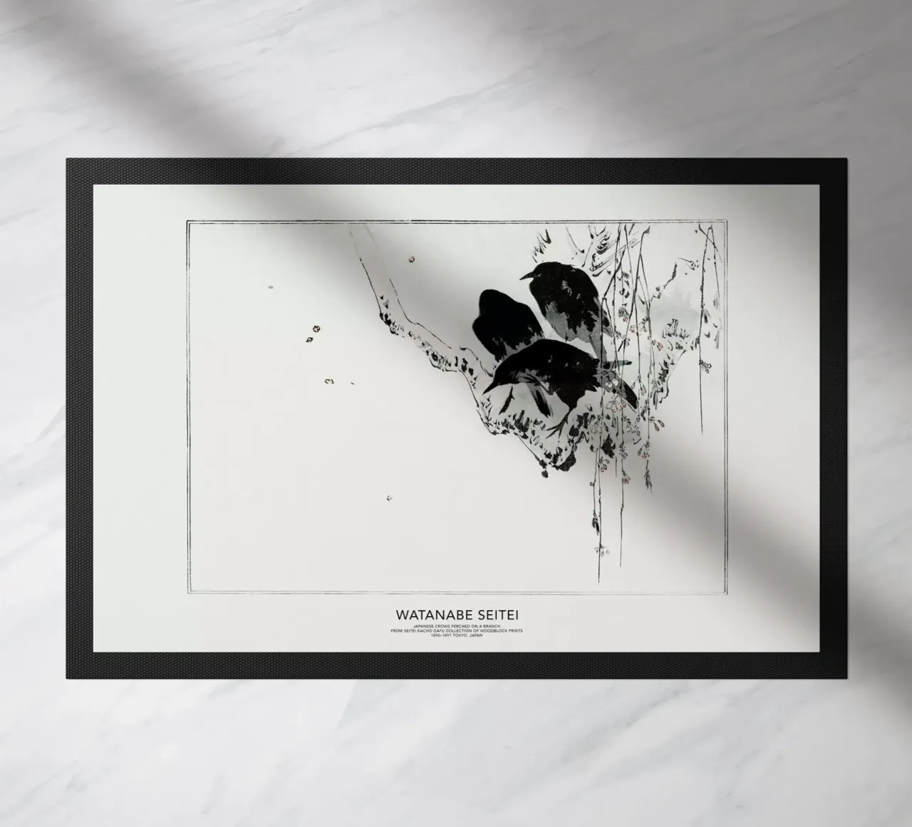 Seitei - Japanese Crows Perched on a Branch II zerbino da Vintage by JUNIQE