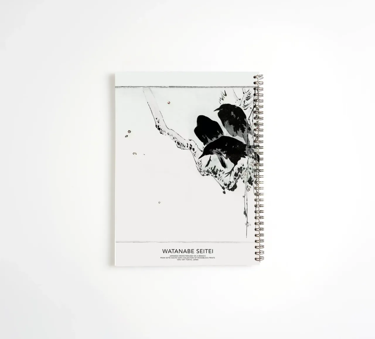 Seitei - Japanese Crows Perched on a Branch II spiral notebook by Vintage by JUNIQE