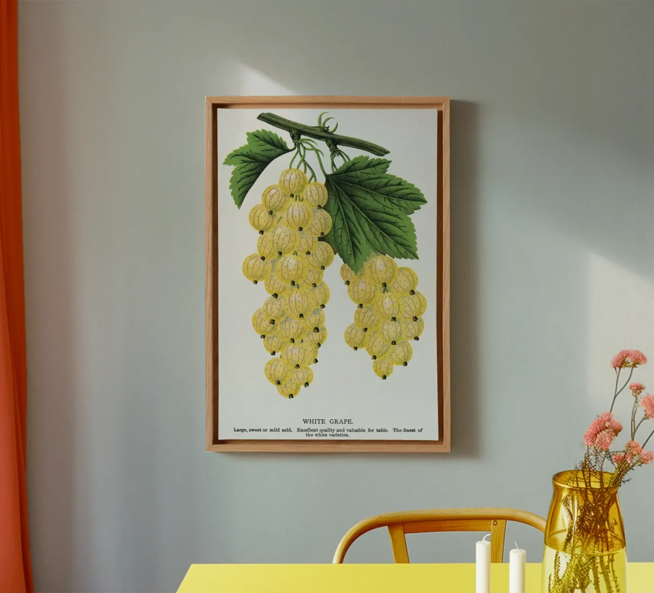 White grape tela con Cornice a cassetta da vintageshop