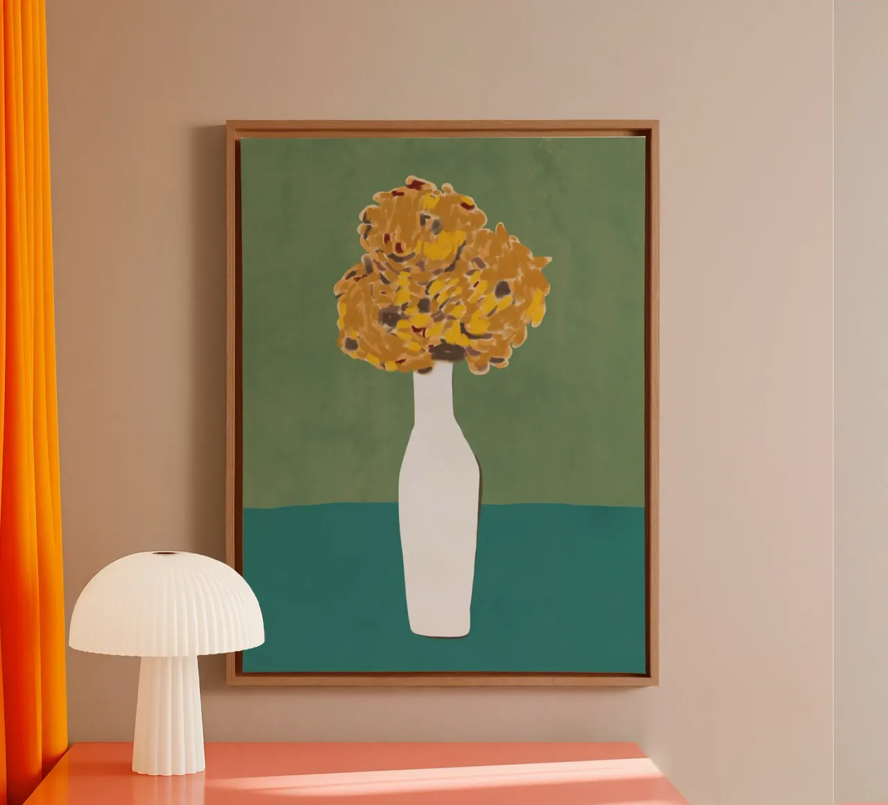 Chrysanthemum on the table canvas by Little Dean