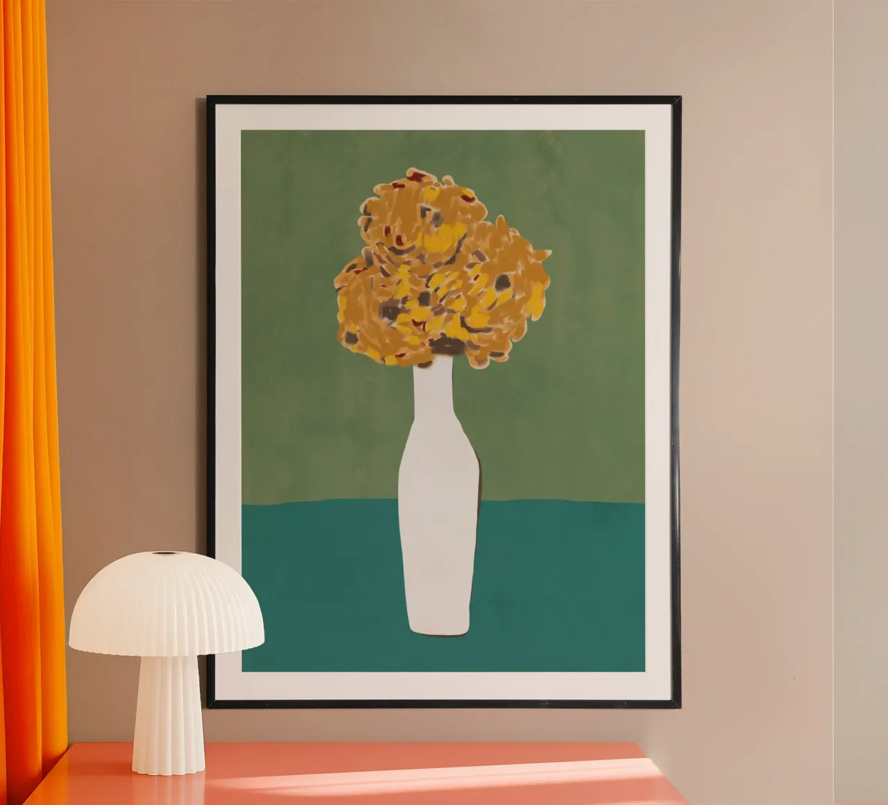 Chrysanthemum on the table hahnemühle by Little Dean
