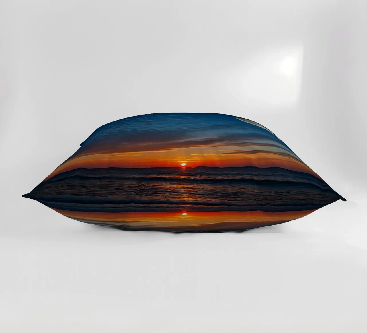 Sunset with a full moon at the beach decorative cushion by RealLifeMoments
