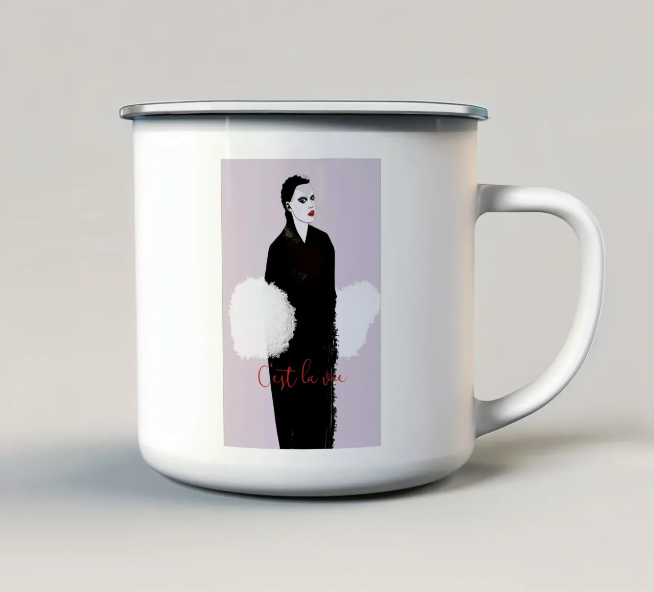 C'est La Vie tazza in smalto da Agnes KR Patience