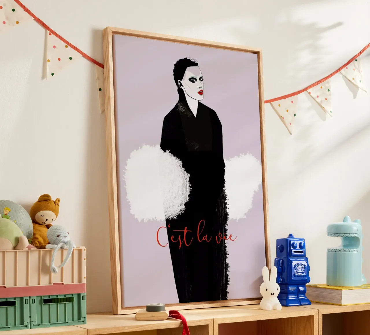 C'est La Vie Leinwand mit Schattenfugenrahmen von Agnes KR Patience