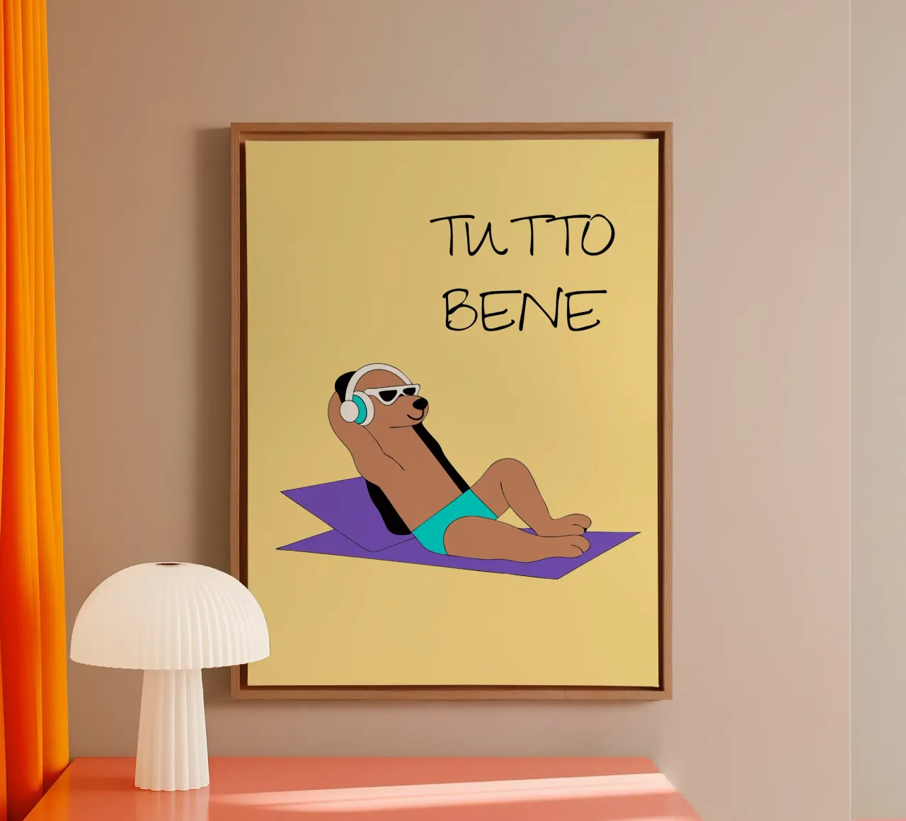Ontspannende hond canvas met Baklijst van OUR SHOP