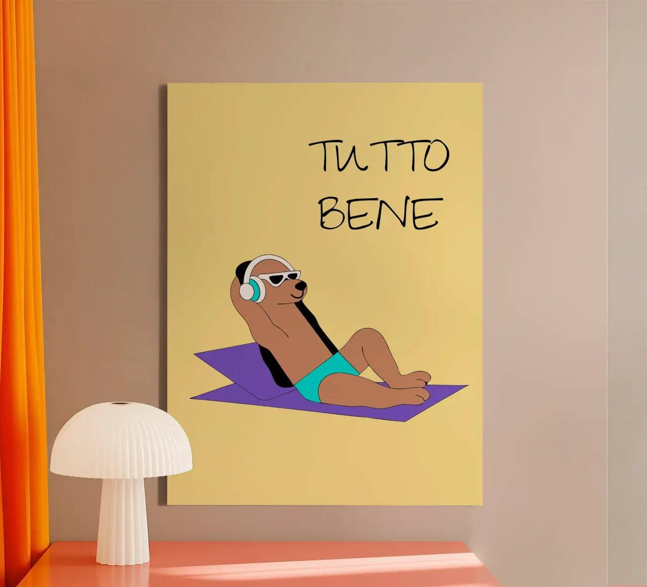 Ontspannende hond canvas met Baklijst van OUR SHOP