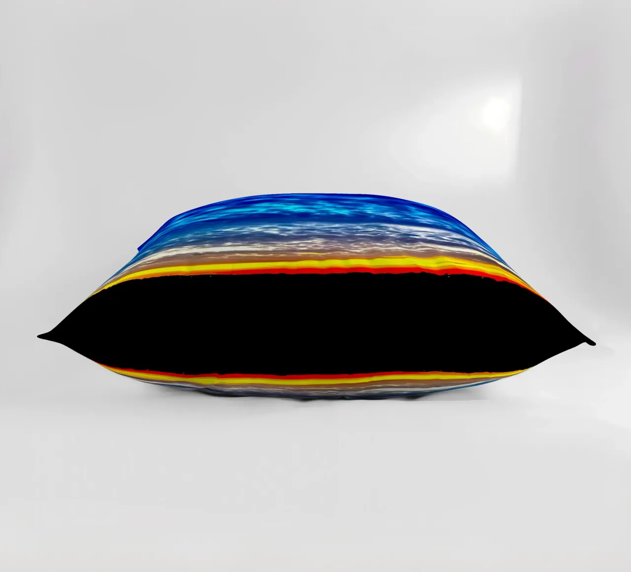 Sunset with dark blue clouds decorative cushion by RealLifeMoments